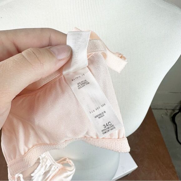 Victorias Secret Vintage 90s Pink Satin Push Up 34C Bra - Picture 6 of 7